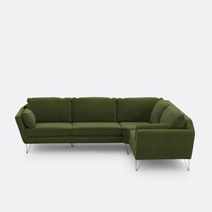 LA REDOUTE INTERIEURS Hoekbank XL in fluweel, Topim