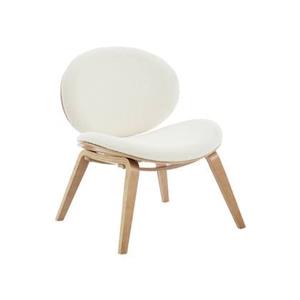Sweeek  Relaxfauteuil met gebogen hout en gestructureerde badstof