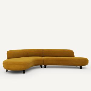 AM.PM Hoekbank van fluweel, Rosebury design E.Gallina