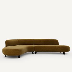 AM.PM Hoekbank van fluweel, Rosebury design E.Gallina