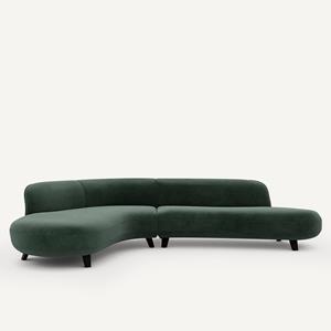 AM.PM Hoekbank van fluweel, Rosebury design E.Gallina