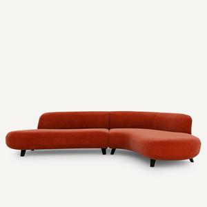 AM.PM Hoekbank van fluweel, Rosebury design E.Gallina