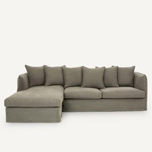 AM.PM Hoekbank in dik stonewashed linnen, Neo Chiquito