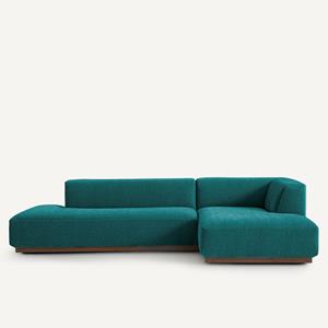AM.PM Rechter hoekbank XL in chenille fluweel, Jacopo