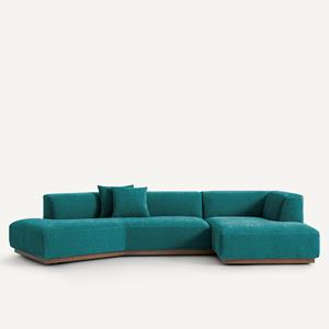 AM.PM Rechter hoekbank in chenille fluweel, Jacopo