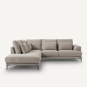AM.PM Linkse hoekbank met leuning in getextureerd viscose Marsile