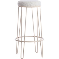 Light & Living Light&living Barkruk Ø41x73 cm ALICE bouclé crème+crème