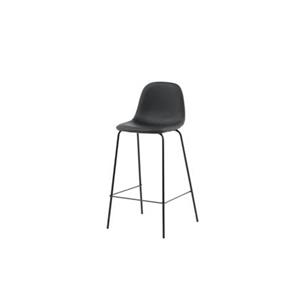 Svea  Selo barkruk 77 cm - lederlook - zwart
