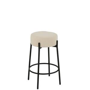 J-Line Barkruk Boucle Multiplex|Polyester Wit|Zwart