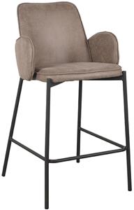 LABEL51 Barkruk Joni - Taupe - Microfiber - Zithoogte 65 cm
