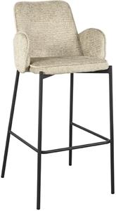 LABEL51 Barkruk Joni - Beige - Fluweel - Zithoogte 78 cm