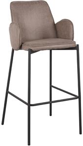 LABEL51 Barkruk Joni - Taupe - Microfiber - Zithoogte 78 cm