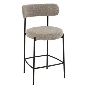 J-Line Barstoel Boucle Multiplex|Polyester Grijs|Zwart
