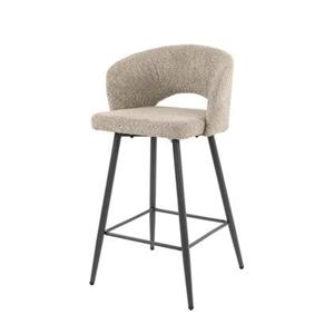 Giga Meubel  Barstoel Bouclé Zand - Japandi - Set van 2