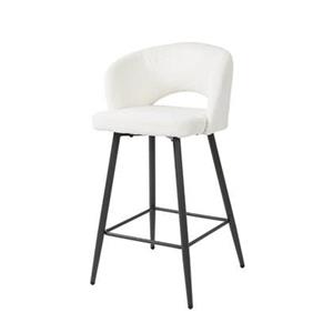Giga Meubel  Barstoel Bouclé Wit - Japandi - Set van 2