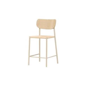 Svea  Polsty barkruk met rugleuning - rattan - whitewash
