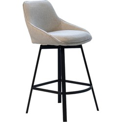 Giga Meubel  Barstoel Stof Beige - Zithoogte 65cm - Roos - Set van 2