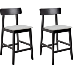 Beliani  ISANTI - Barkruk set van 2 - Grijs|Zwart - Rubberhout