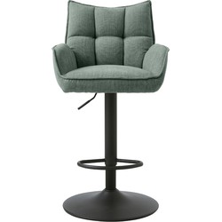 Giga Living  Barstoel Groen Stof - Verstelbaar - Marilla - Set van 2