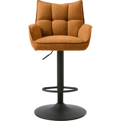 Giga Living  Barstoel Oranje Stof - Verstelbaar - Marilla - Set van 2