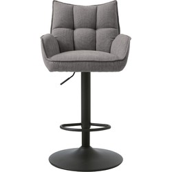 Giga Living  Barstoel Grijs Stof - Verstelbaar - Marilla - Set van 2