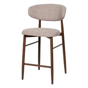 Giga Meubel  Barstoel Taupe - Stof|Metaal - Alexia - Set van 2
