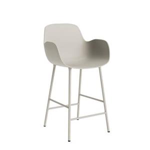 Normann Copenhagen Form Barkruk High 65 cm met Armleuning - Staal - Lichtgrijs