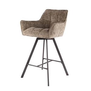 Giga Meubel  Barstoel Draaibaar Champagne - Raster - Set van 2