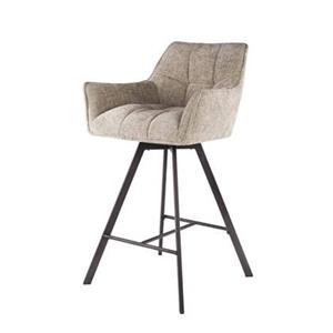 Giga Meubel  Barstoel Draaibaar Beige - Raster - Set van 2