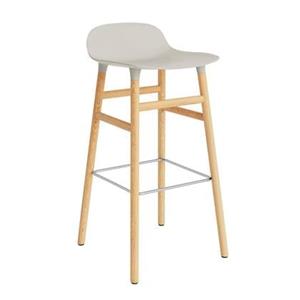 Normann Copenhagen Form Barkruk Low 75 cm - Eiken - Lichtgrijs