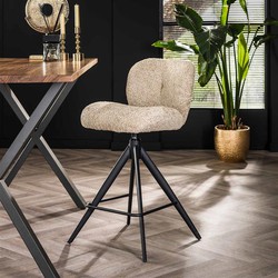 Hoyz Collection  Barstoel Comfort Draaibaar - Zandkleur - 2 Stuks