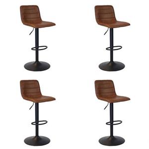 Bronx71 Industriële Barkruk Boston leer cognac 60 - 76 cm - draaibaar