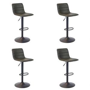 Bronx71 Industriële Barkruk Boston leer olijfgroen 60 - 76 cm -