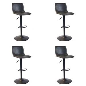 Bronx71 Industriële Barkruk Texas leer antraciet 60 - 76 cm -