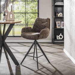 Hoyz Collection  Barstoel Lounge - Rich Taupe - Set van 2