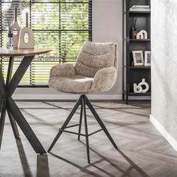 Hoyz Collection  Barstoel Lounge - Rich Zandkleur - Set van 2