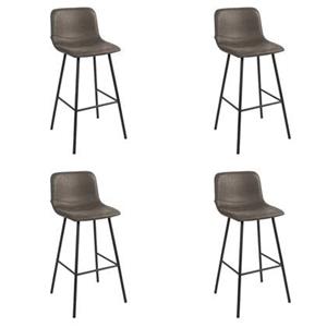Bronx71 Industriële barkruk Mikky antraciet leer 68 - 79 cm -