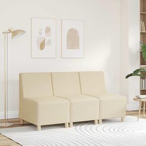 vidaXL Fauteuil 55 cm stof crèmekleurig