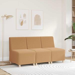 vidaXL Fauteuil 55 cm gekrulde wolachtige stof beige