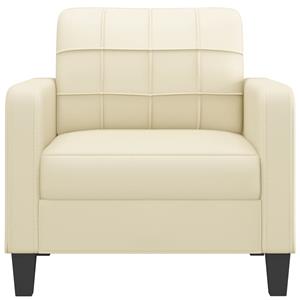 vidaXL Fauteuil 60 cm kunstleer crèmekleurig
