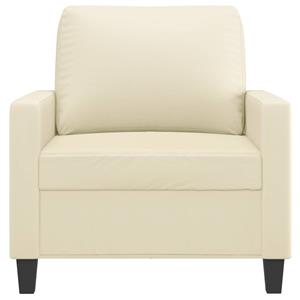 vidaXL Fauteuil 60 cm kunstleer crèmekleurig