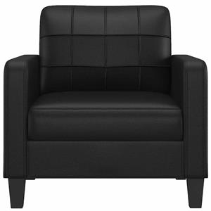 vidaXL Fauteuil 60 cm kunstleer zwart