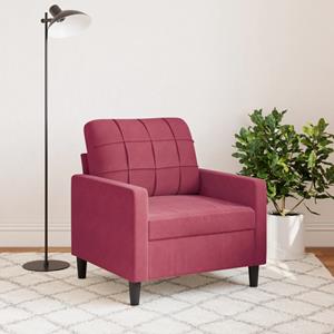 vidaXL Fauteuil 60 cm fluweel wijnrood