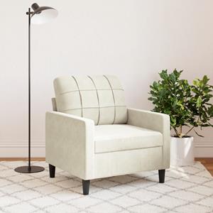 vidaXL Fauteuil 60 cm fluweel crèmekleurig