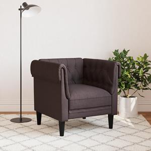 vidaXL Fauteuil Chesterfield-stijl stof donkerbruin