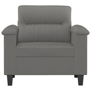 vidaXL Fauteuil 60 cm microvezelstof donkergrijs