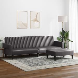 vidaXL 2-delige Loungeset kunstleer grijs