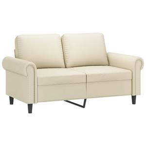vidaXL 2-delige Loungeset met kussens kunstleer crème