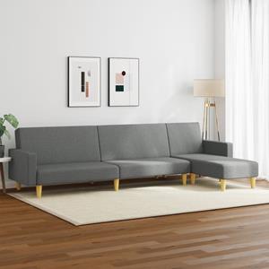 vidaXL 2-delige Loungeset stof donkergrijs