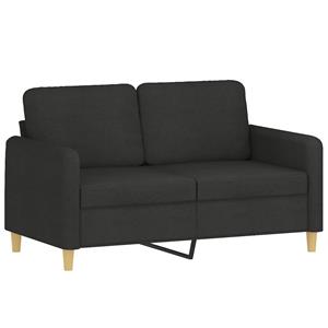 vidaXL 2-delige loungeset met kussens stof zwart
